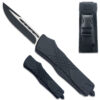 Black Straight Edge Demolisher OTF Knife - Clip Plain USA