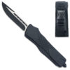 Black Straight Edge Demolisher OTF Knife - Clip Plain USA