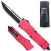 Pink Straight Edge Demolisher OTF Knife - Clip Plain USA