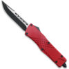 Red Straight Edge Demolisher OTF Knife - Clip Plain USA