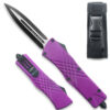 Purple Spear Point OTF Knife - Clip Plain USA
