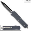 Double Edge Black OTF Knife w/Comfort Grip Handle Double Edge