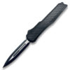 Delta Slim OTF Knife Out The Front Tactical  Straight Edge Black Carbon Fiber Handle