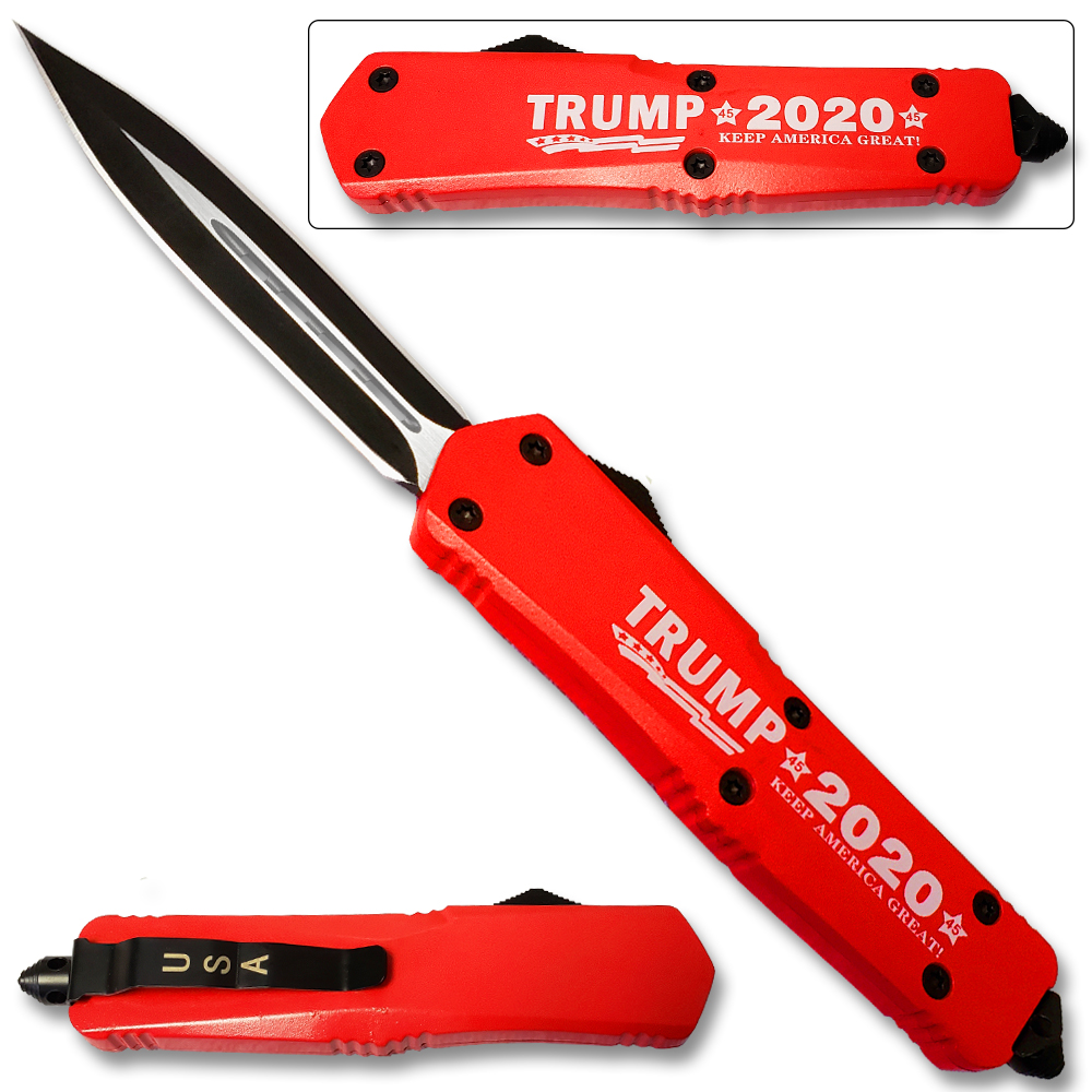 Make America Great - Trump 2020 Double Edge OTF Knife Out The Front Limited Edition