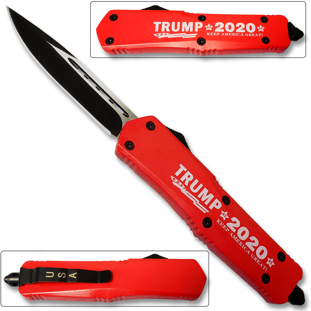 Make America Great - Trump 2020 Straight Edge OTF Knife Out The Front Limited Edition