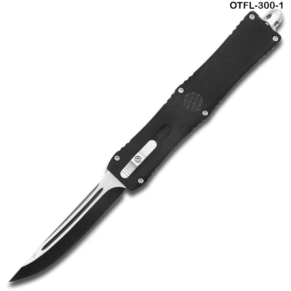 Templar Slim OTF Knife Out The Front Tactical Drop Point Blade Edge Black Handle