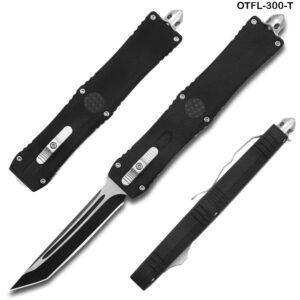 Templar Slim OTF Knife Out The Front Tactical Tanto Blade Edge Black Handle