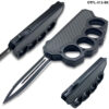 Black Carbon Fiber Handle USA Knuckle OTF Knife - Elite Collection