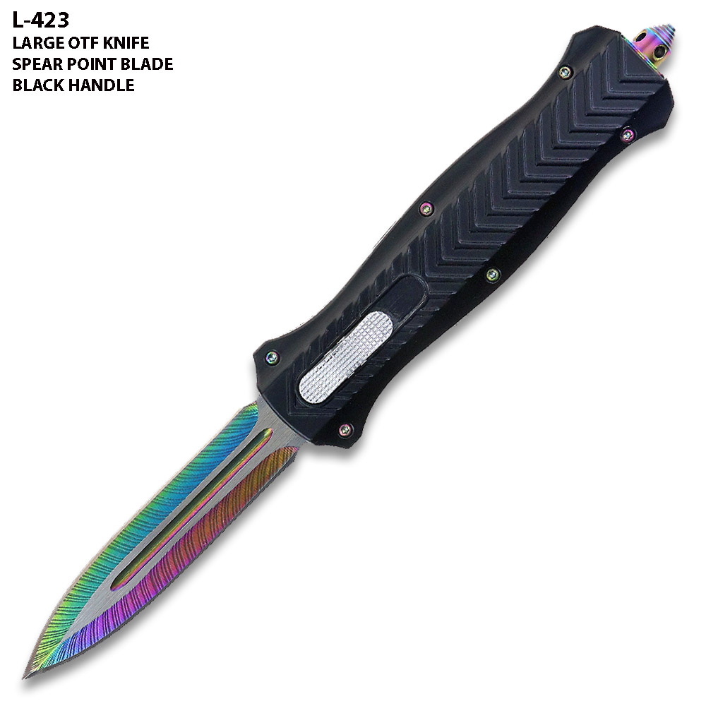 American Mercenary Tactical Point OTF Knife  Assisted Open Tactical Titanium Blade