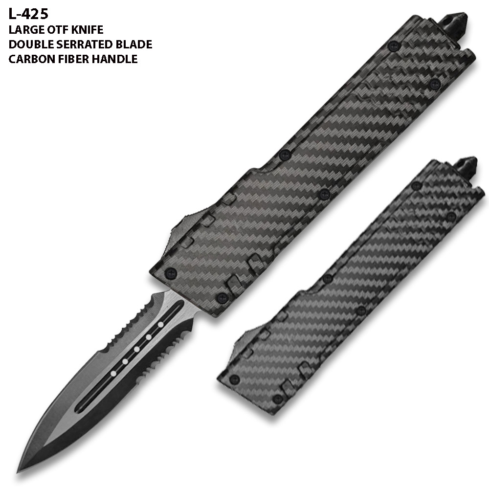 American Mercenary Tactical Carbon Fiber Military OTF Knife