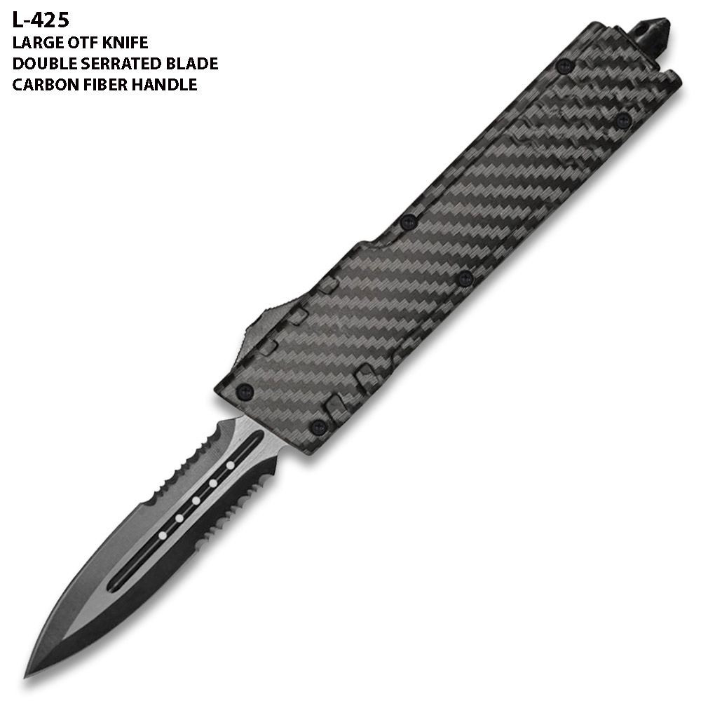 American Mercenary Tactical Carbon Fiber Military OTF Knife