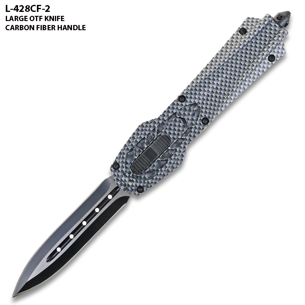 Dark Kinght Tactical OPS Carbon Fiber Handle OTF Knife Spear Point