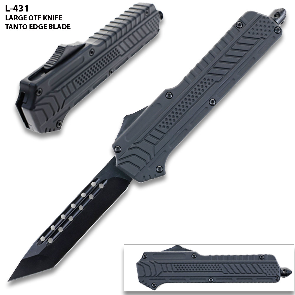 Midnight OPS Military OTF Dual Action Automatic Knife Black Tanto Blade