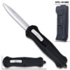 Spear Point OTF Knife Out The Front 9" Tactical  Straight Edge Black Handle