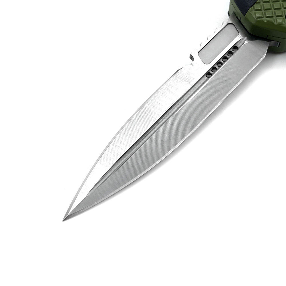Double Edge Black & Green 2 Tone Handle OTF Knife