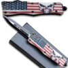 American Punisher Swift OTF Knife Double  Edge Blade American Flag