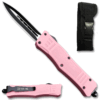 Pink Legacy Edge OTF Knife Spear Point, Double Edged Blade