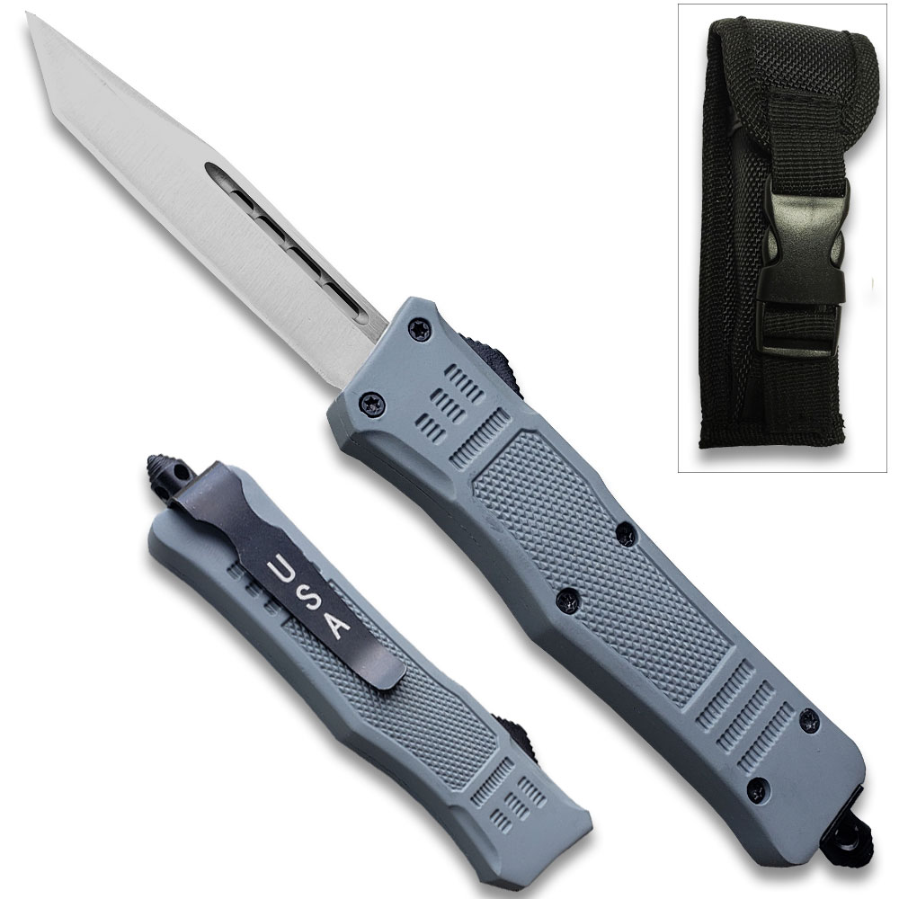 Grey Legacy Edge OTF Knife Tanto Point Blade