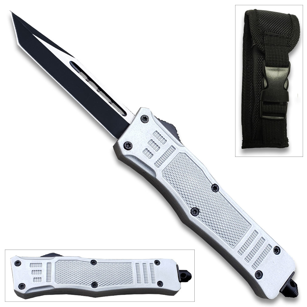 Silver Legacy Edge OTF Knife Tanto Point, Edged Blade