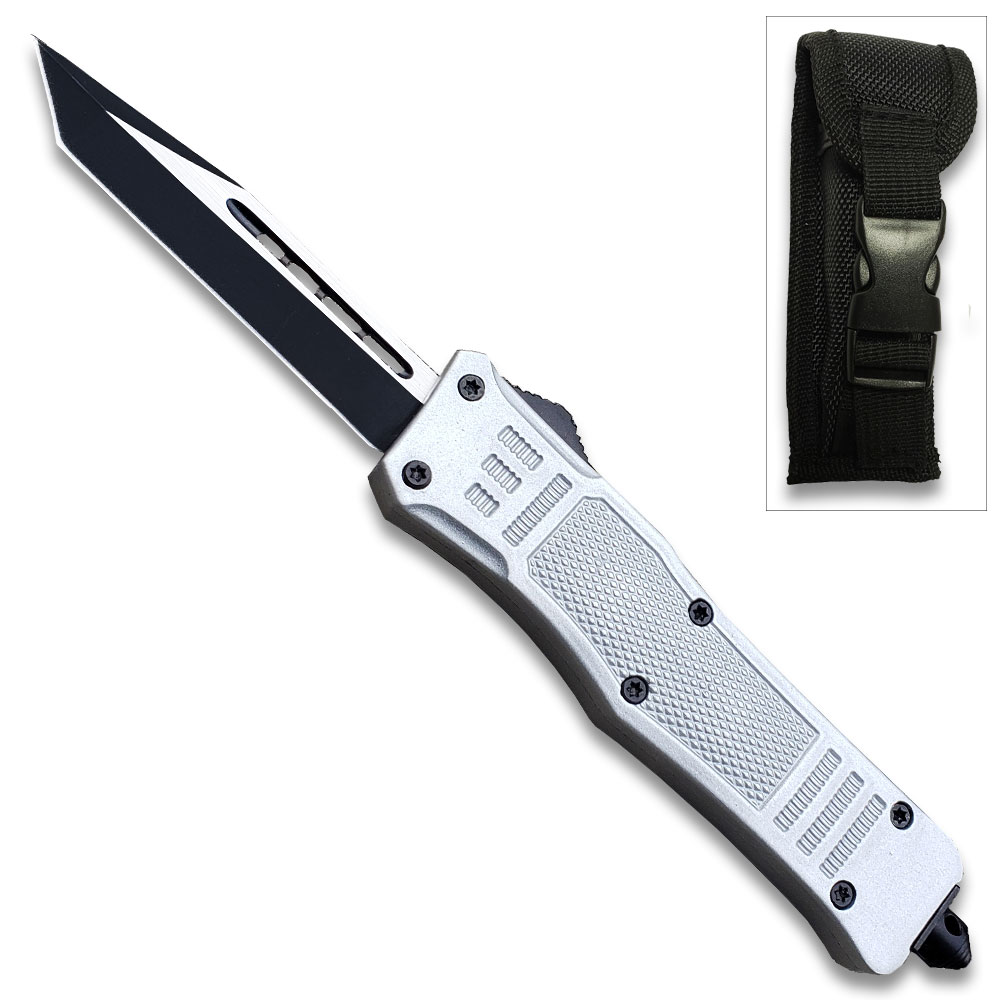 Silver Legacy Edge OTF Knife Tanto Point, Edged Blade