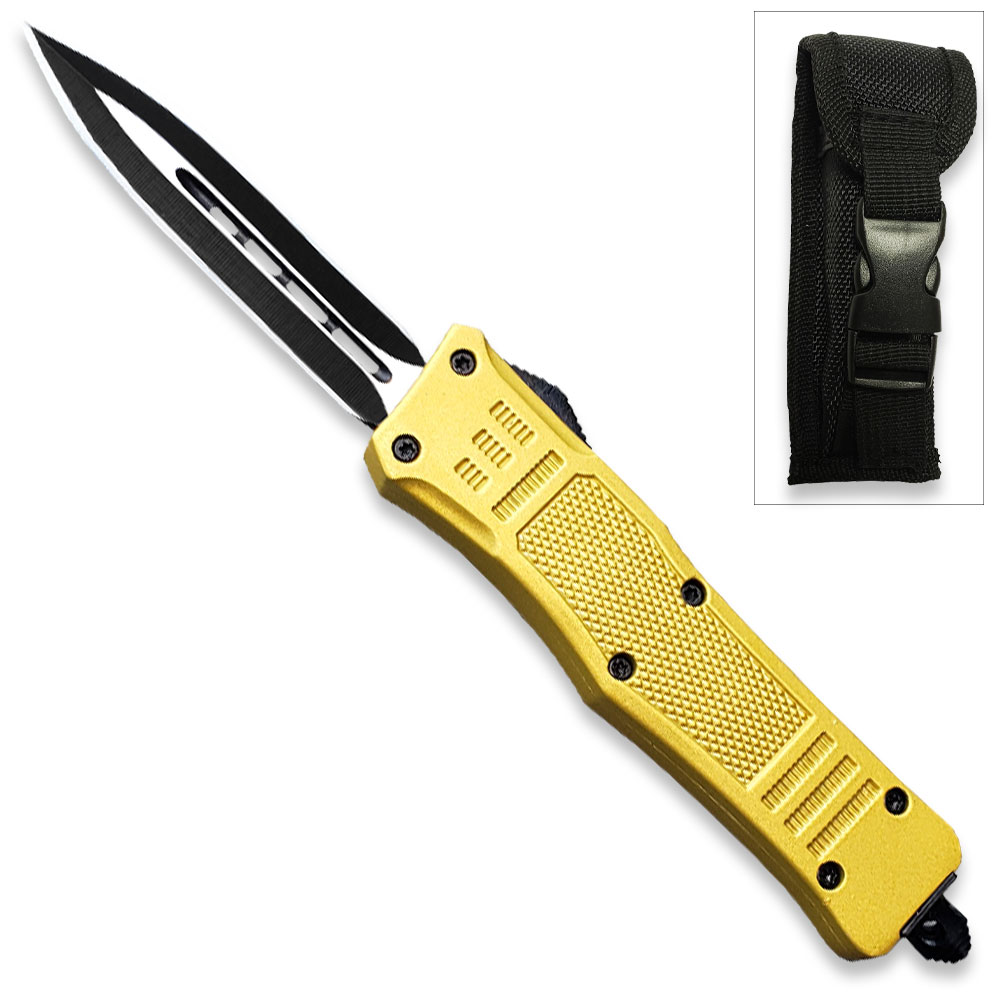 Yellow Edition Legacy Edge OTF Knife Double Edge Blade