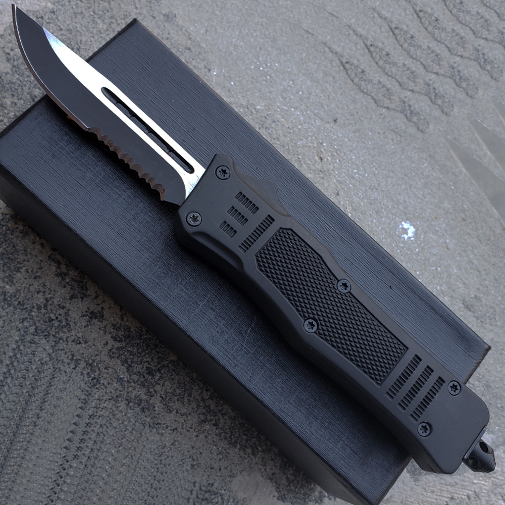 Delta Force OTF Out The Front Automatic Half Serrated Knife