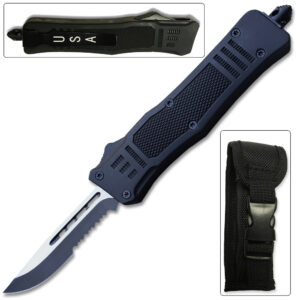 Delta Force OTF Out The Front Automatic Half Serrated Knife