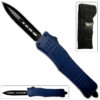 Blue Legacy Edge OTF Knife Spear Point, Double Edged Blade
