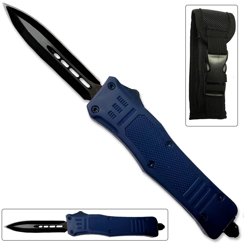 Blue Legacy Edge OTF Knife Spear Point, Double Edged Blade