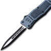 Carbon Fiber Legacy Edge OTF Knife Spear Point, Double Edged Blade