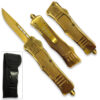 Gold Edition Legacy Edge OTF Knife Drop Point Edge Blade