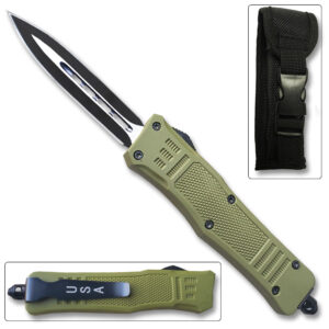 NEW Green Legacy OTF Knife Spear Point, Double Edged Blade
