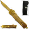 Gold Edition Legacy Edge OTF Knife Drop Point Half Serrated Edge Blade