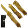 Gold Edition Legacy Edge OTF Knife Drop Point Half Serrated Edge Blade