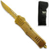 Gold Edition Legacy Edge OTF Knife Drop Point Half Serrated Edge Blade