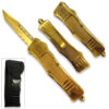 Gold Edition Legacy Edge OTF Knife Tanto Point Half Serrated Edge Blade