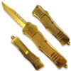 Gold Edition Legacy Edge OTF Knife Tanto Point Half Serrated Edge Blade