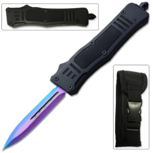 Titanium Legacy Edge OTF Knife Spear Point, Double Edged Blade