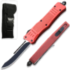Red Legacy OTF Knife Drop Point, Single Edged Blade
