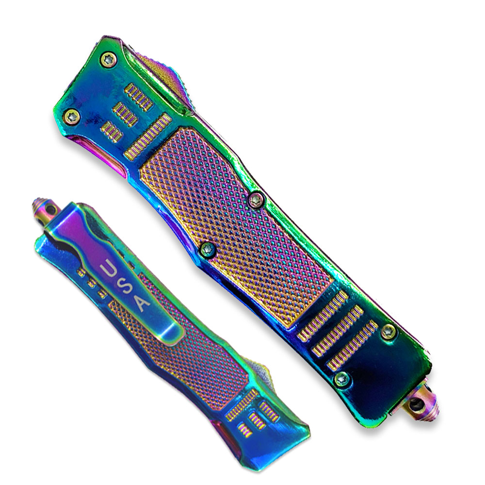 Titanium Edition Legacy Edge OTF Knife Drop Point Edge Blade