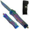 Titanium Edition Legacy Edge OTF Knife Drop Point Half Serrated