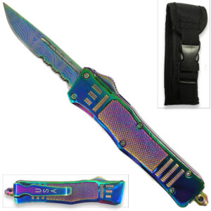 Titanium Edition Legacy Edge OTF Knife Drop Point Half Serrated