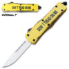 DON'T TREAD ON ME! 7" Overall Drop Point OTF Knife - Clip Plain USA