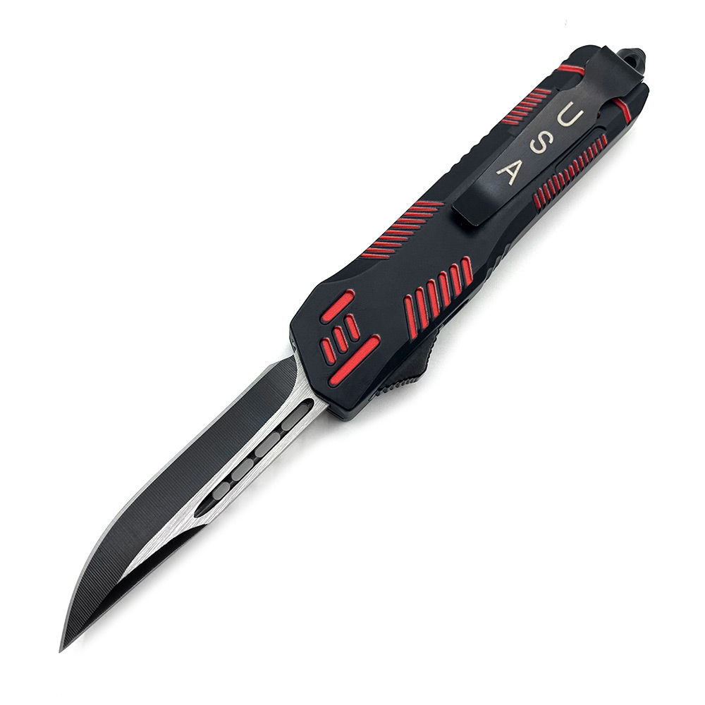 Red Hills OTF Drop Point Blade W/Glass Breaker Single Edge 7 Inches overall