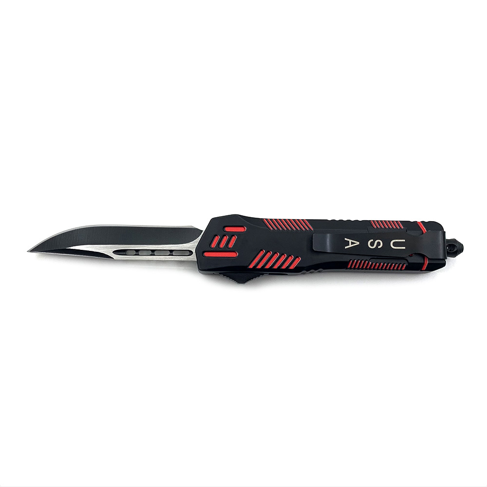 Red Hills OTF Drop Point Blade W/Glass Breaker Single Edge 7 Inches overall