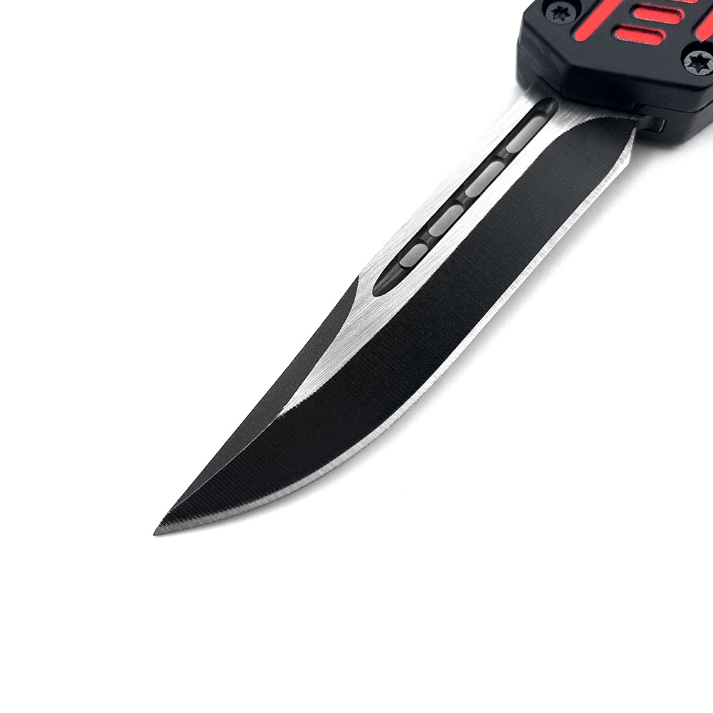 Red Hills OTF Drop Point Blade W/Glass Breaker Single Edge 7 Inches overall