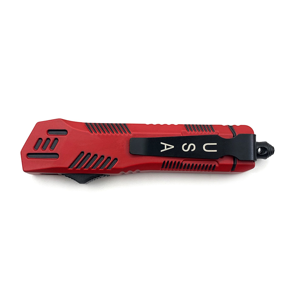 Red Black Hills OTF Tanto  Point Blade W/Glass Breaker 7 Inches overall