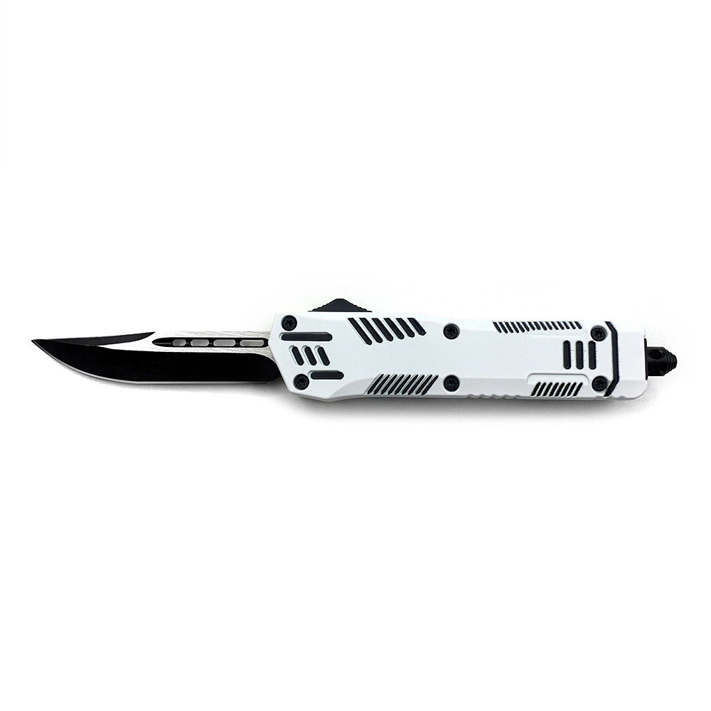 White Hills OTF Drop Point Blade W/Glass Breaker Single Edge 7 Inches overall