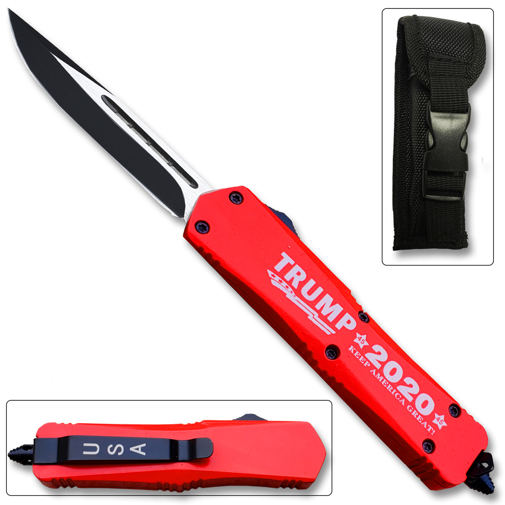 Make America Great - Trump 2020 Straight Edge OTF Knife  Limited Edition