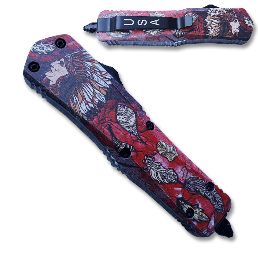 Swift Double Edge Native American OTF Knife